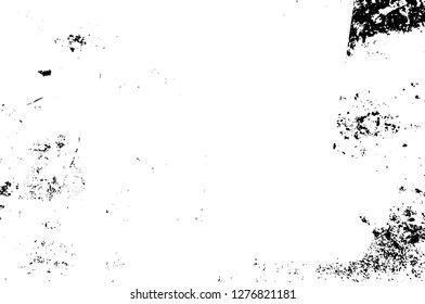 Vector grunge overlay texture. Black and white background. Abstract monochrome image includes a faded effect in dark tones