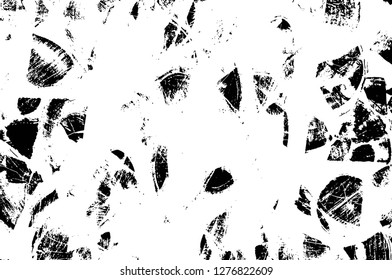 Vector grunge overlay texture. Black and white background. Abstract monochrome image includes a faded effect in dark tones