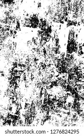 Vector grunge overlay texture. Black and white background. Abstract monochrome image includes a faded effect in dark tones