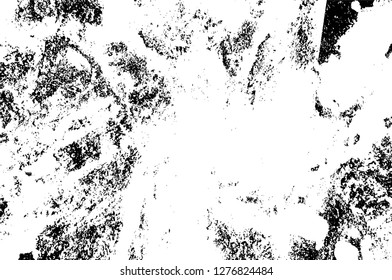 Vector grunge overlay texture. Black and white background. Abstract monochrome image includes a faded effect in dark tones