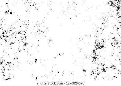 Vector grunge overlay texture. Black and white background. Abstract monochrome image includes a faded effect in dark tones