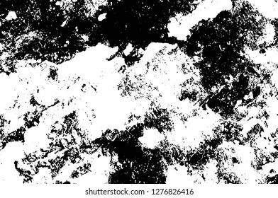 Vector grunge overlay texture. Black and white background. Abstract monochrome image includes a faded effect in dark tones