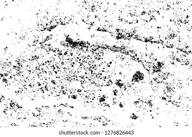 Vector grunge overlay texture. Black and white background. Abstract monochrome image includes a faded effect in dark tones