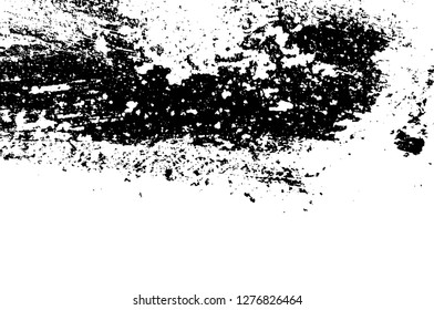 Vector grunge overlay texture. Black and white background. Abstract monochrome image includes a faded effect in dark tones