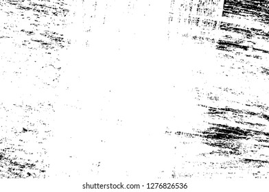 Vector grunge overlay texture. Black and white background. Abstract monochrome image includes a faded effect in dark tones