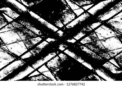 Vector grunge overlay texture. Black and white background. Abstract monochrome image includes a faded effect in dark tones