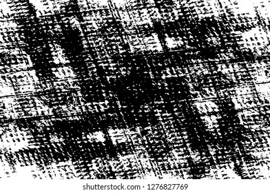 Vector grunge overlay texture. Black and white background. Abstract monochrome image includes a faded effect in dark tones