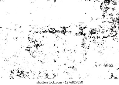 Vector grunge overlay texture. Black and white background. Abstract monochrome image includes a faded effect in dark tones