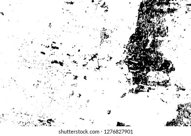 Vector grunge overlay texture. Black and white background. Abstract monochrome image includes a faded effect in dark tones