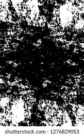 Vector grunge overlay texture. Black and white background. Abstract monochrome image includes a faded effect in dark tones