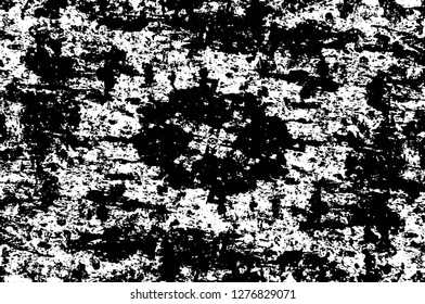 Vector grunge overlay texture. Black and white background. Abstract monochrome image includes a faded effect in dark tones