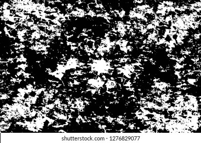 Vector grunge overlay texture. Black and white background. Abstract monochrome image includes a faded effect in dark tones