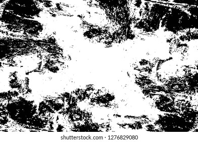 Vector grunge overlay texture. Black and white background. Abstract monochrome image includes a faded effect in dark tones