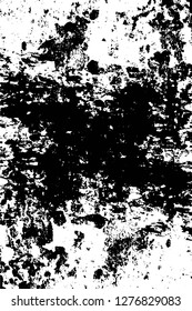 Vector grunge overlay texture. Black and white background. Abstract monochrome image includes a faded effect in dark tones