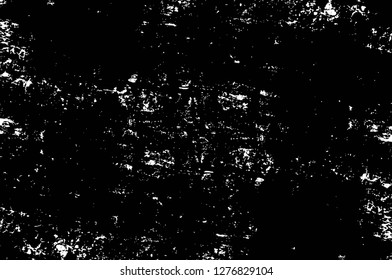 Vector grunge overlay texture. Black and white background. Abstract monochrome image includes a faded effect in dark tones