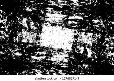 Vector grunge overlay texture. Black and white background. Abstract monochrome image includes a faded effect in dark tones