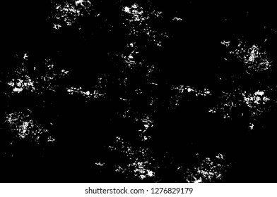 Vector grunge overlay texture. Black and white background. Abstract monochrome image includes a faded effect in dark tones