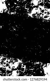 Vector grunge overlay texture. Black and white background. Abstract monochrome image includes a faded effect in dark tones