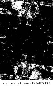 Vector grunge overlay texture. Black and white background. Abstract monochrome image includes a faded effect in dark tones