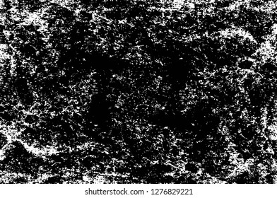 Vector grunge overlay texture. Black and white background. Abstract monochrome image includes a faded effect in dark tones