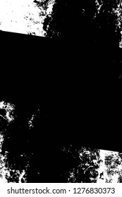 Vector grunge overlay texture. Black and white background. Abstract monochrome image includes a faded effect in dark tones