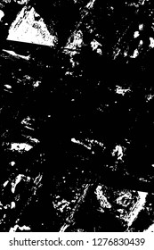 Vector grunge overlay texture. Black and white background. Abstract monochrome image includes a faded effect in dark tones