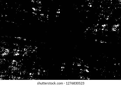 Vector grunge overlay texture. Black and white background. Abstract monochrome image includes a faded effect in dark tones
