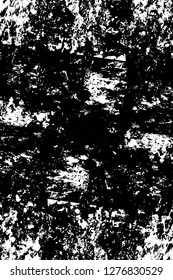 Vector grunge overlay texture. Black and white background. Abstract monochrome image includes a faded effect in dark tones
