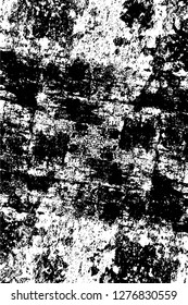 Vector grunge overlay texture. Black and white background. Abstract monochrome image includes a faded effect in dark tones