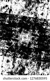 Vector grunge overlay texture. Black and white background. Abstract monochrome image includes a faded effect in dark tones