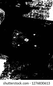 Vector grunge overlay texture. Black and white background. Abstract monochrome image includes a faded effect in dark tones