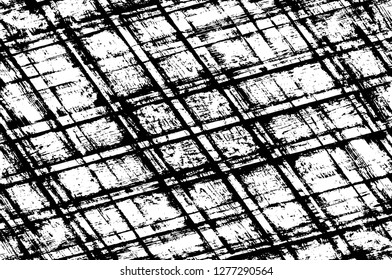 Vector grunge overlay texture. Black and white background. Abstract monochrome image includes a faded effect in dark tones