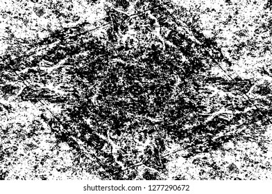Vector grunge overlay texture. Black and white background. Abstract monochrome image includes a faded effect in dark tones