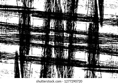 Vector grunge overlay texture. Black and white background. Abstract monochrome image includes a faded effect in dark tones