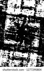 Vector grunge overlay texture. Black and white background. Abstract monochrome image includes a faded effect in dark tones