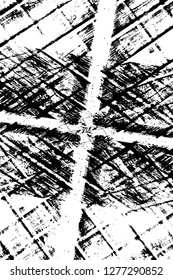 Vector grunge overlay texture. Black and white background. Abstract monochrome image includes a faded effect in dark tones