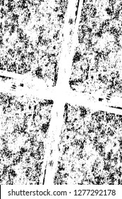 Vector grunge overlay texture. Black and white background. Abstract monochrome image includes a faded effect in dark tones