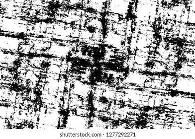 Vector grunge overlay texture. Black and white background. Abstract monochrome image includes a faded effect in dark tones