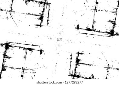 Vector grunge overlay texture. Black and white background. Abstract monochrome image includes a faded effect in dark tones