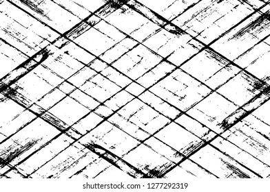 Vector grunge overlay texture. Black and white background. Abstract monochrome image includes a faded effect in dark tones