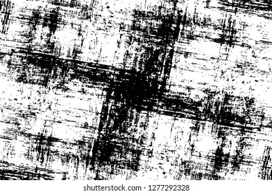 Vector grunge overlay texture. Black and white background. Abstract monochrome image includes a faded effect in dark tones