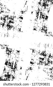 Vector grunge overlay texture. Black and white background. Abstract monochrome image includes a faded effect in dark tones
