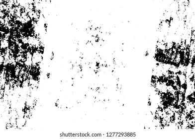 Vector grunge overlay texture. Black and white background. Abstract monochrome image includes a faded effect in dark tones