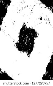 Vector grunge overlay texture. Black and white background. Abstract monochrome image includes a faded effect in dark tones