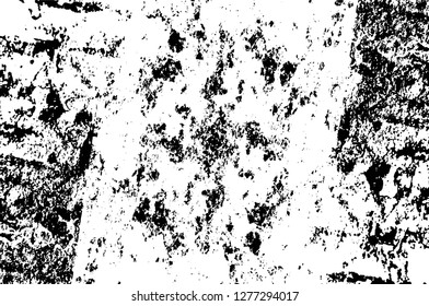 Vector grunge overlay texture. Black and white background. Abstract monochrome image includes a faded effect in dark tones