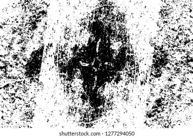 Vector grunge overlay texture. Black and white background. Abstract monochrome image includes a faded effect in dark tones