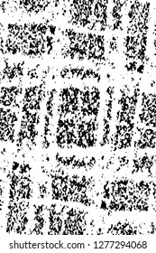 Vector grunge overlay texture. Black and white background. Abstract monochrome image includes a faded effect in dark tones