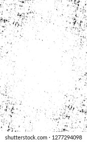 Vector grunge overlay texture. Black and white background. Abstract monochrome image includes a faded effect in dark tones
