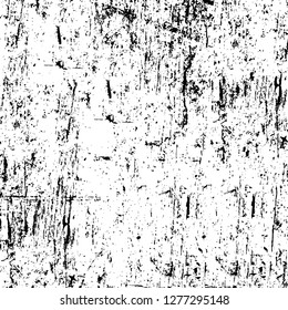 Vector grunge overlay texture. Black and white background. Abstract monochrome image includes a faded effect in dark tones