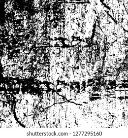 Vector grunge overlay texture. Black and white background. Abstract monochrome image includes a faded effect in dark tones